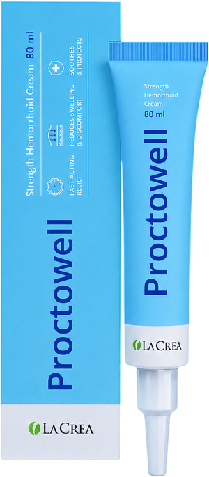 Proctowell crema per emorroidi 80 ml — confezione e tubetto